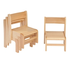 GALT Beech Stacking Chairs Pk 4